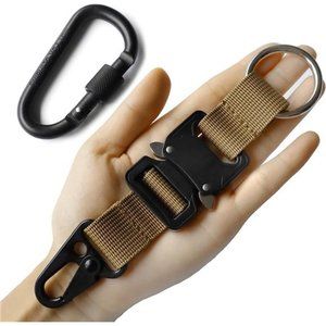 Tactical Key Chains for Men EDC Gear Clips with HK Clip and Stainless Steel Ring